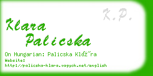 klara palicska business card